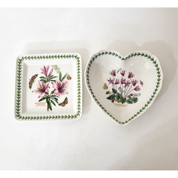 Portmeirion Botanic Garden Heart & Square Dishes - Picture 7 of 7